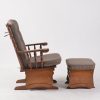 Wooden Glider Chair Side View Side view of wooden glider chair and matching gliding ottoman