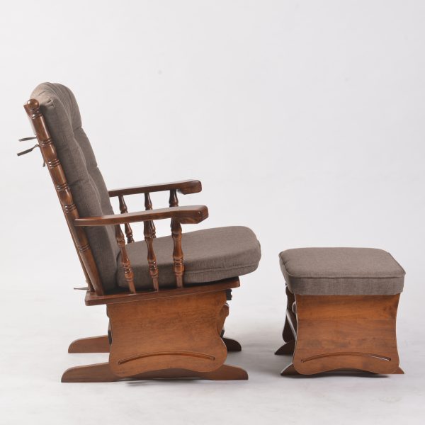 Wooden Glider Chair Side View Side view of wooden glider chair and matching gliding ottoman