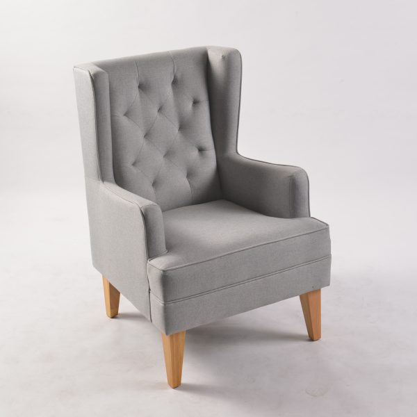 Convertible Nursery Rocking Chair Grey Rocker Grey button tufted nursery rocking chair with wooden runners