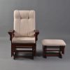 DSC_1063 Traditional Wooden Glider Rocking Chair with Ottoman