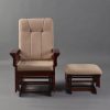 DSC_1064 Traditional Wooden Glider Rocking Chair with Ottoman