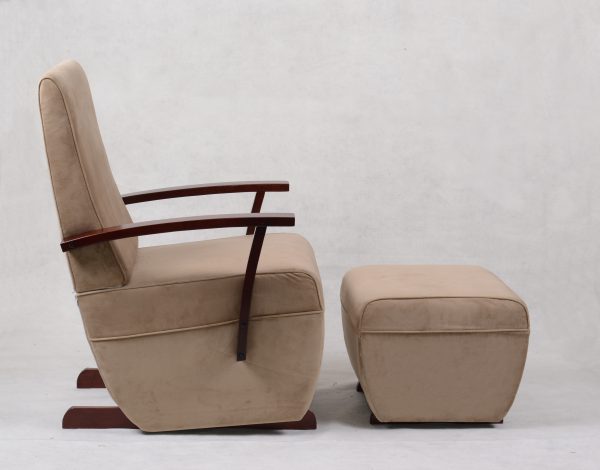 High Back Nursery Glider Chair with Ottoman
