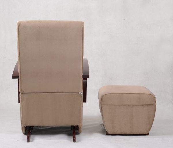High Back Nursery Glider Chair with Ottoman