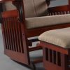 DSC_1069 Traditional Wooden Glider Rocking Chair with Ottoman