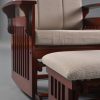 DSC_1072 Traditional Wooden Glider Rocking Chair with Ottoman