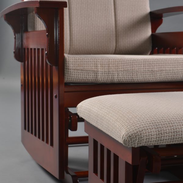 DSC_1072 Traditional Wooden Glider Rocking Chair with Ottoman