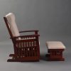 DSC_1077 Traditional Wooden Glider Rocking Chair with Ottoman