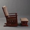 DSC_1078 Traditional Wooden Glider Rocking Chair with Ottoman