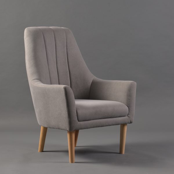 Nursery Rocking Chair with Straight Legs Side view of convertible nursery chair in stationary lounge-chair mode