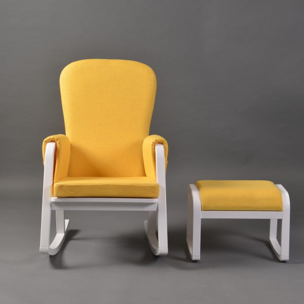 DSC_1177 Modern Rocking Chair with Ottoman | Upholstered Lounge Chair for Living Room
