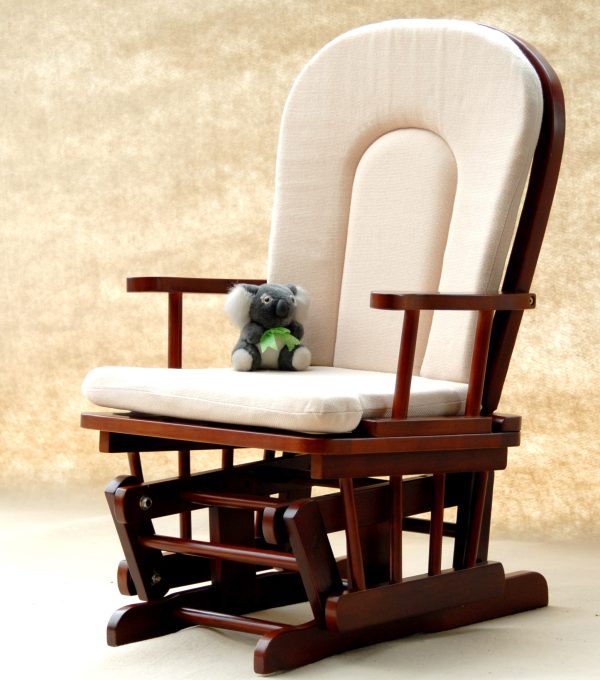 High Back Wooden Nursery Glider Rocking Chair