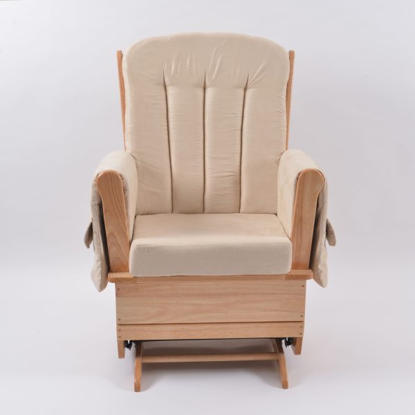 Upholstered Nursery Glider Chair with Wooden Frame