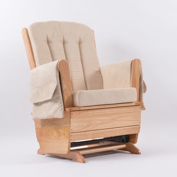 Upholstered Nursery Glider Chair with Wooden Frame