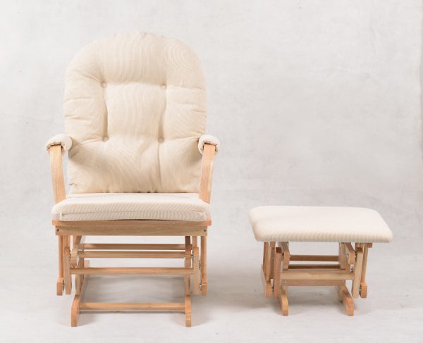 DSC_1258 Padded Wooden Glider Chair with Ottoman