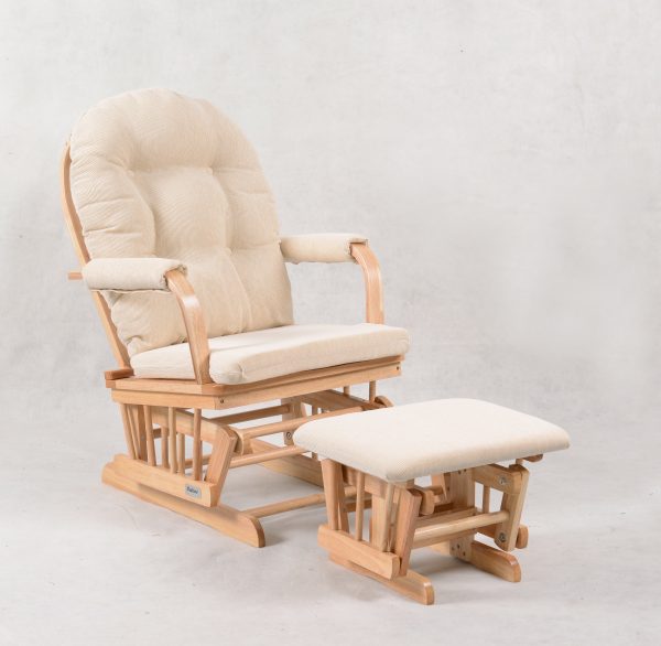 DSC_1259 Padded Wooden Glider Chair with Ottoman