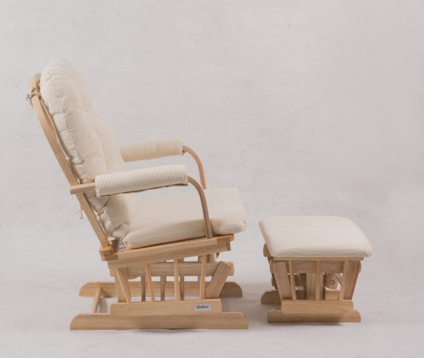 DSC_1264 Padded Wooden Glider Chair with Ottoman