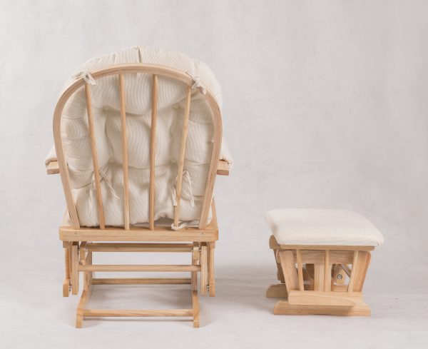 DSC_1265 Padded Wooden Glider Chair with Ottoman