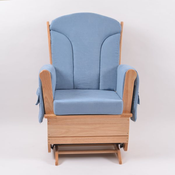 Upholstered Nursery Glider Chair with Wooden Frame