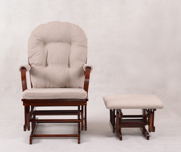 DSC_1268 Padded Wooden Glider Chair with Ottoman