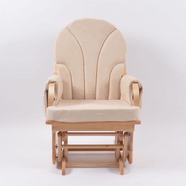 High Back Nursery Glider Chair Front Front view of blue high back nursery glider chair