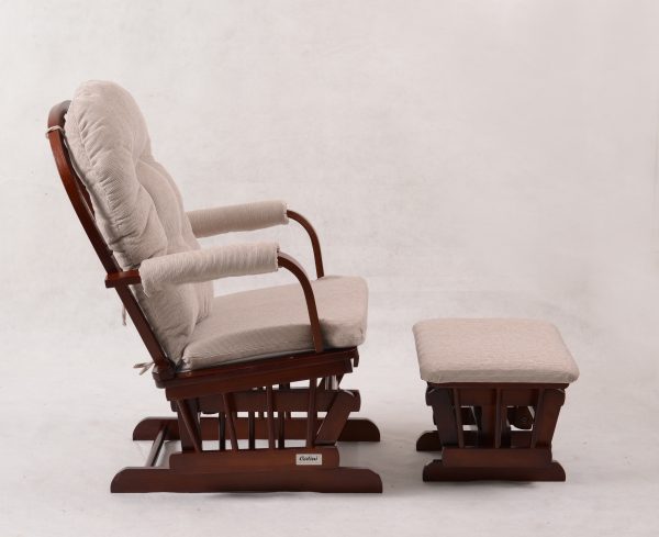 DSC_1270 Padded Wooden Glider Chair with Ottoman