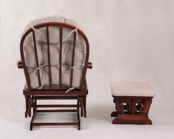 DSC_1272 Padded Wooden Glider Chair with Ottoman