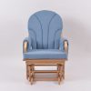 Padded Blue Nursery Glider Chair Blue nursery glider chair with high back and cushioned seat