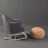 Shell Back Upholstered Kids Rocking Chair