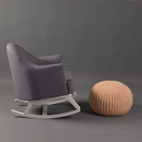Shell Back Upholstered Kids Rocking Chair