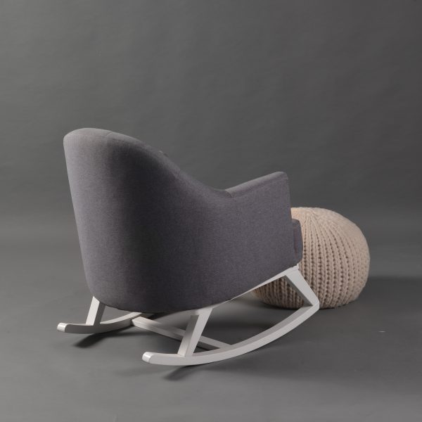 DSC_1569 Upholstered Nursery Rocking Chair with Wooden Rocker Base