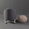 Nursery Rocking Chair - Rear View Rear view of gray upholstered nursery rocking chair