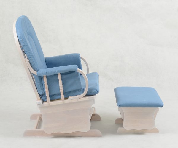 DSC_1579 High Back Wooden Nursery Glider Chair with Ottoman