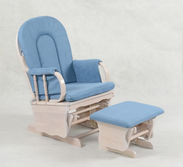 DSC_1580 High Back Wooden Nursery Glider Chair with Ottoman