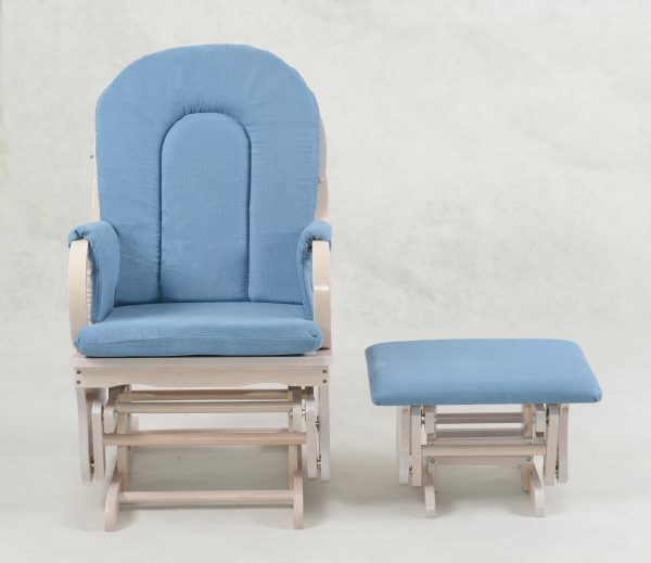 DSC_1581 High Back Wooden Nursery Glider Chair with Ottoman