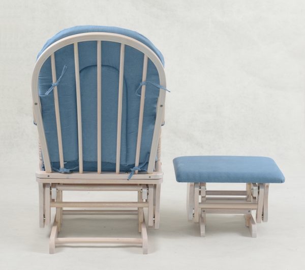 DSC_1582 High Back Wooden Nursery Glider Chair with Ottoman