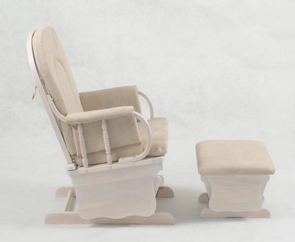 DSC_1584 High Back Wooden Nursery Glider Chair with Ottoman