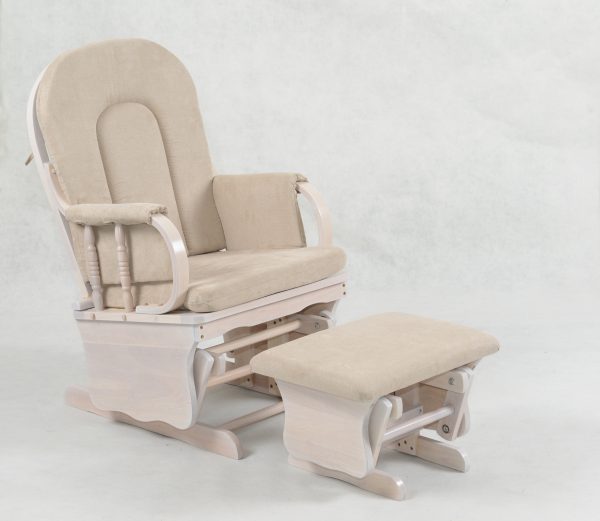 DSC_1587 High Back Wooden Nursery Glider Chair with Ottoman