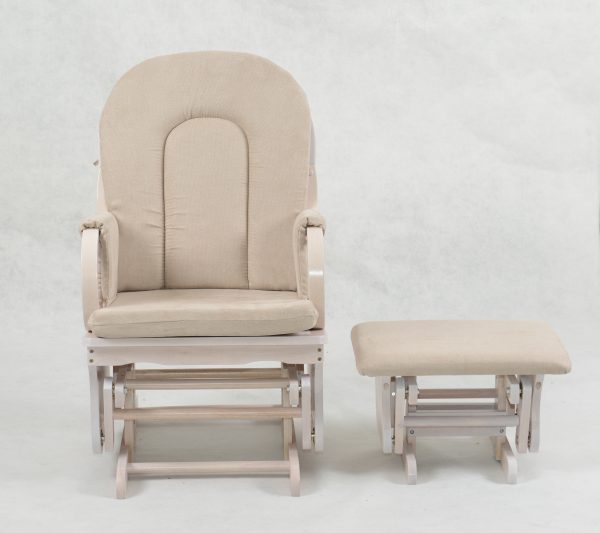DSC_1588 High Back Wooden Nursery Glider Chair with Ottoman