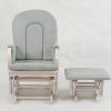 DSC_1589 High Back Wooden Nursery Glider Chair with Ottoman