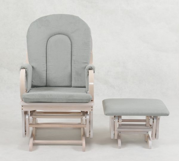 DSC_1589 High Back Wooden Nursery Glider Chair with Ottoman