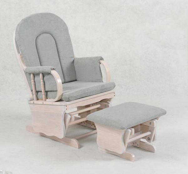DSC_1591 High Back Wooden Nursery Glider Chair with Ottoman