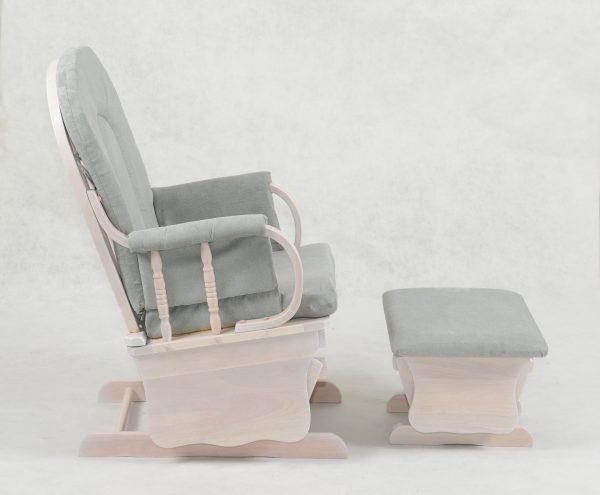 DSC_1592 High Back Wooden Nursery Glider Chair with Ottoman