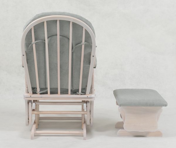 DSC_1593 High Back Wooden Nursery Glider Chair with Ottoman