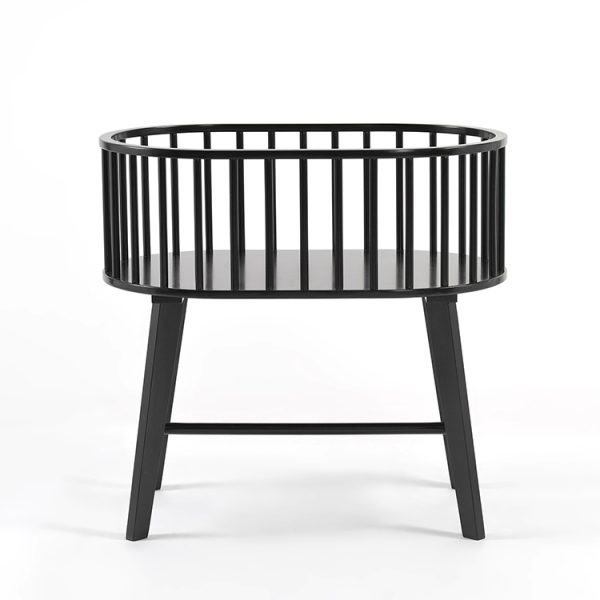 Wooden Baby Bassinet with Mattress – Compact Newborn Crib