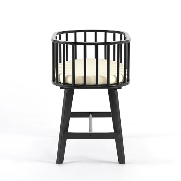 Wooden Baby Bassinet with Mattress – Compact Newborn Crib
