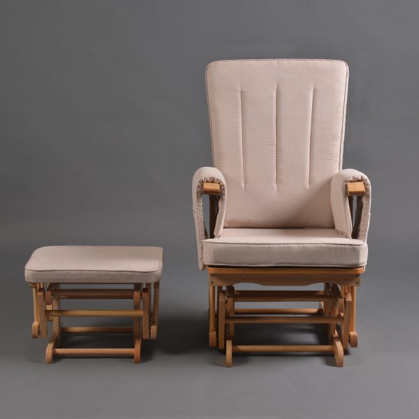 DSC_1704 Wooden Nursery Glider Chair with Ottoman