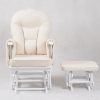 DSC_1847 Padded Wooden Nursery Glider Chair with Ottoman