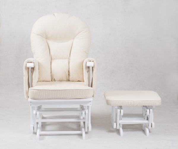 DSC_1847 Padded Wooden Nursery Glider Chair with Ottoman