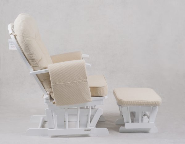 DSC_1854 Padded Wooden Nursery Glider Chair with Ottoman