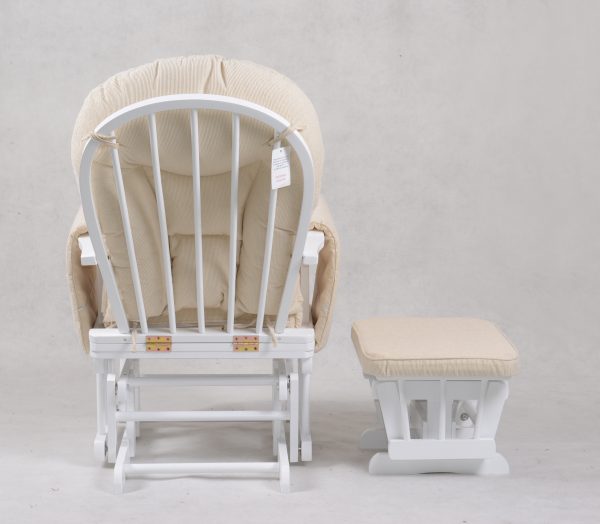 DSC_1855 Padded Wooden Nursery Glider Chair with Ottoman